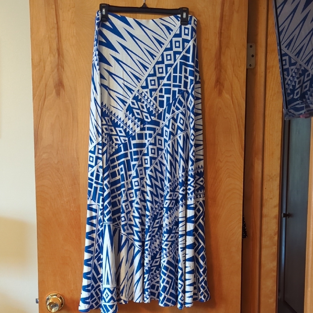 Blue Geometric Women's Skirt